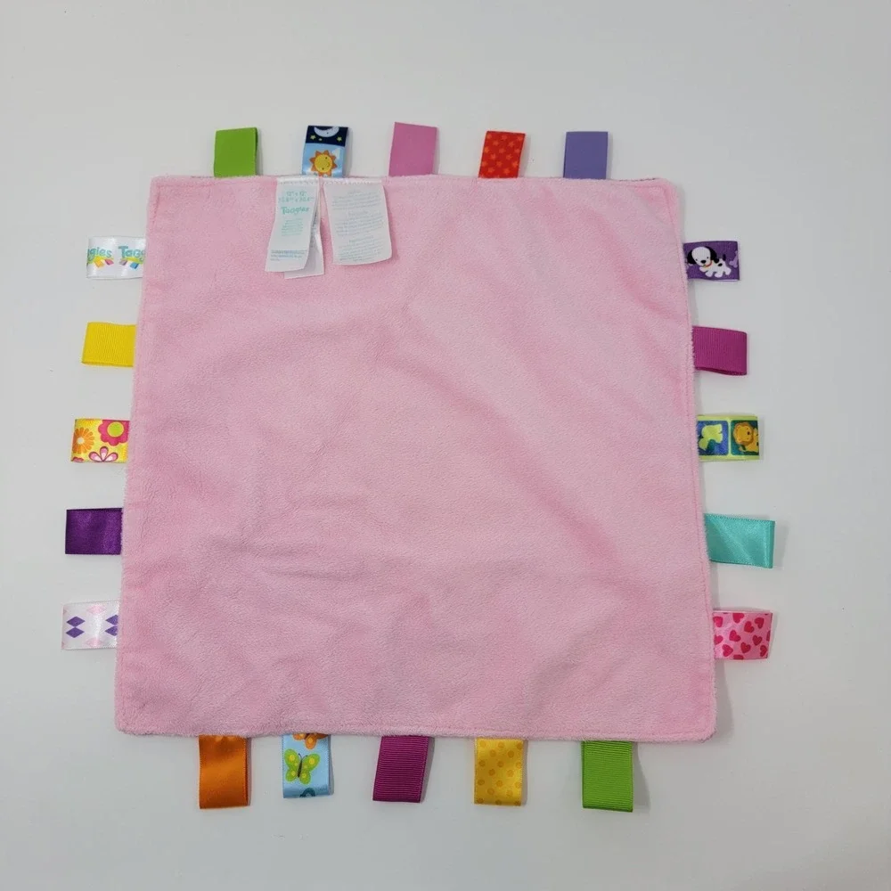 Taggies Pink Bow Security Blanket Lovey 12